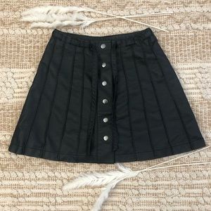 Free People Button Down Faux Leather Skirt